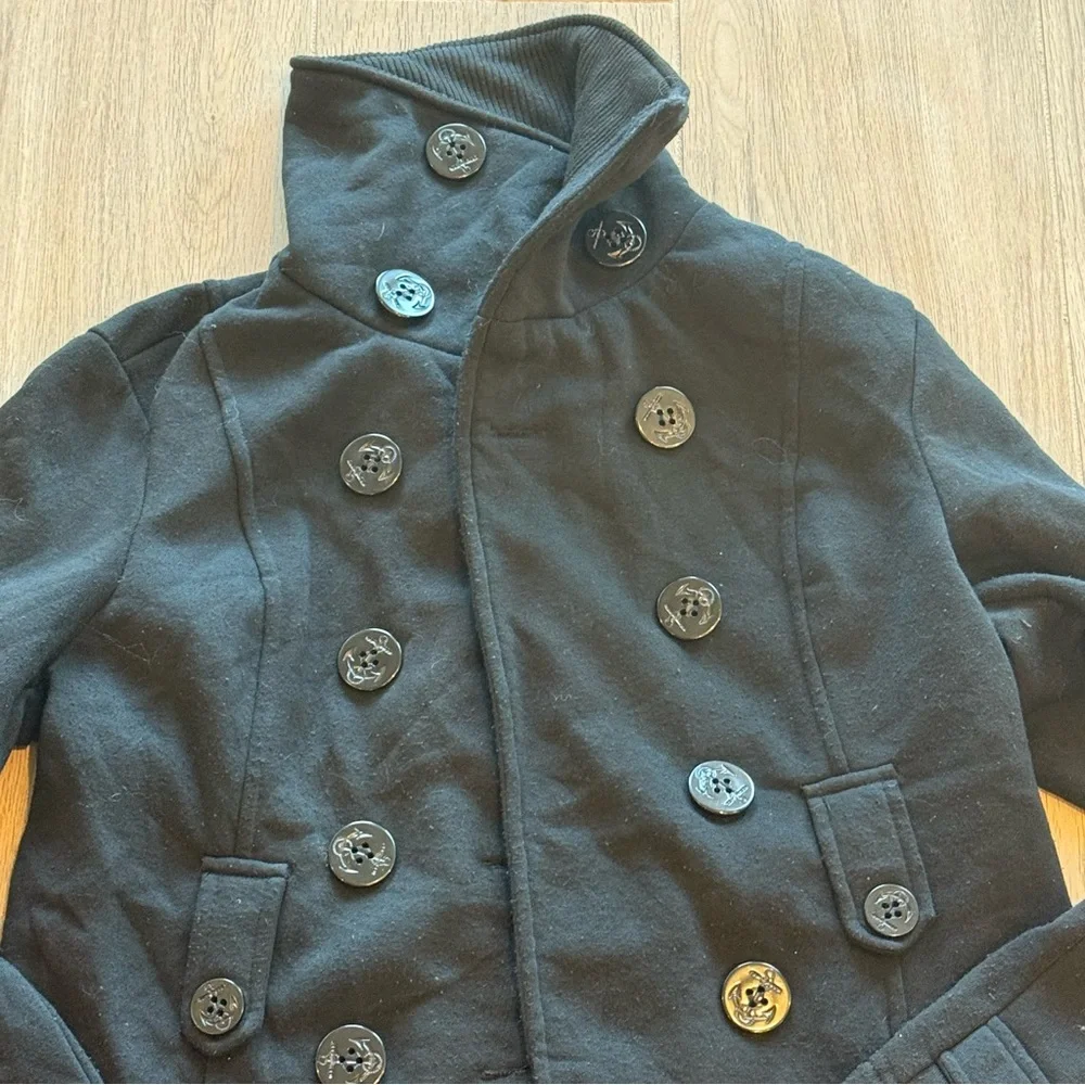 Cavalini Double breasted, black short women’s Coat size medium - Picture 4 of 11
